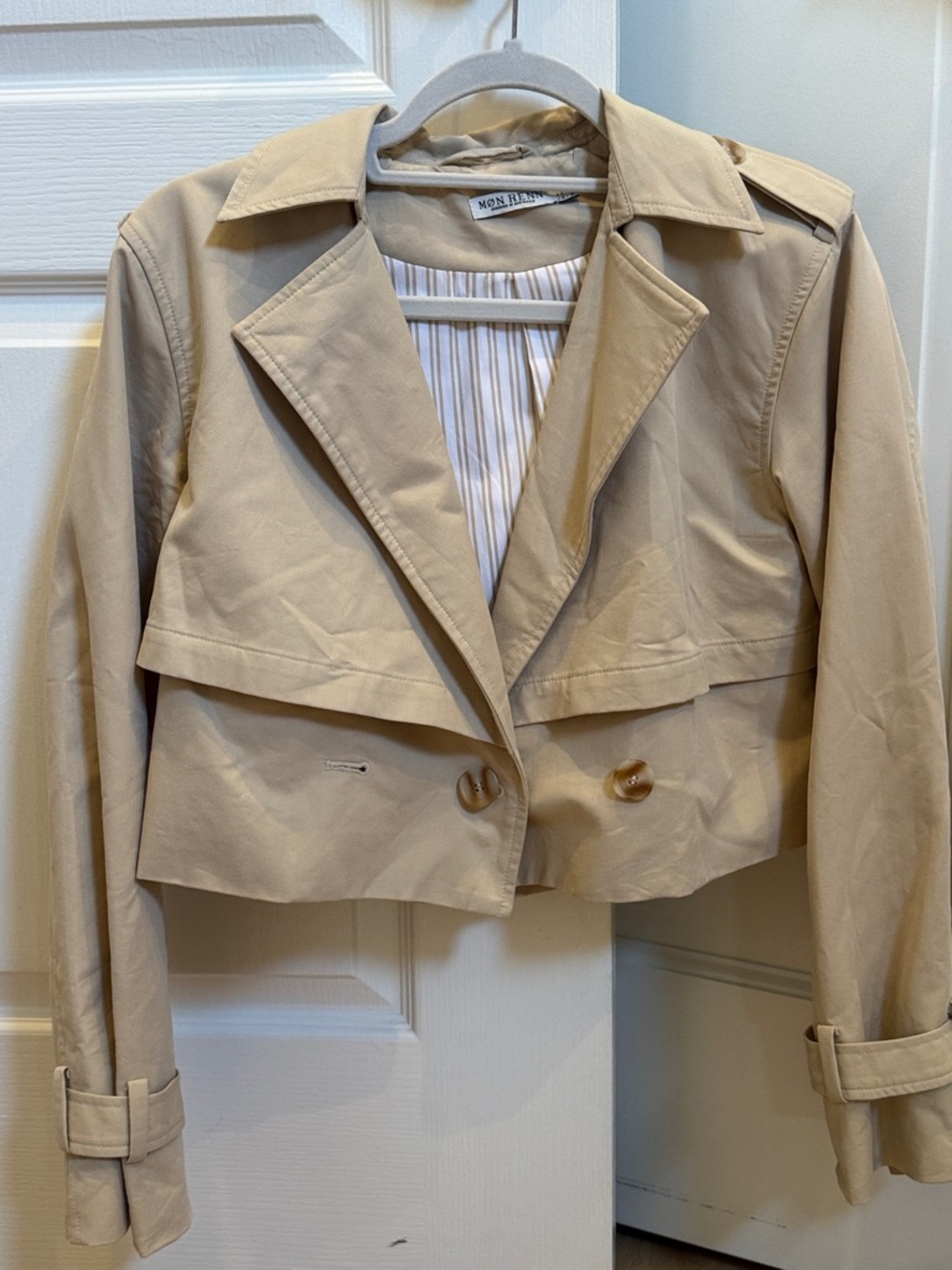 Mon Rêve Cropped Cream Trench Coat